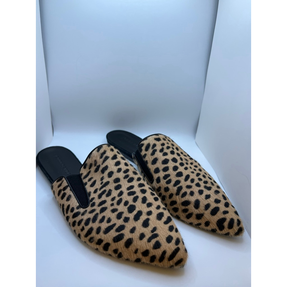 New Jenni Kayne Pony Hair Mule Size 9 Tan Black Leopard Print - Picture 7 of 7